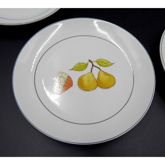 Crate And Barrel Nancy Green Fruit Fromage Appetizer Cheese Plates 6-1/2 In S/6 - Picture 6 of 8
